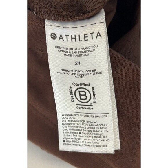 ATHLETA Trekkie Mid Rise Legacy Joggers Women 24 Cognac Brown Hiking Athleisure - Picture 10 of 15